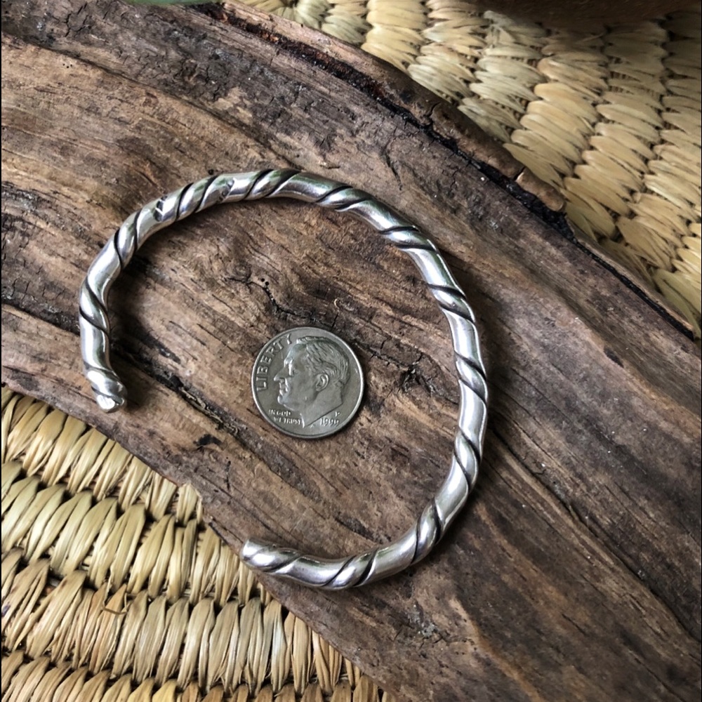 Solid Sterling Silver Navajo Cuff Bracelet